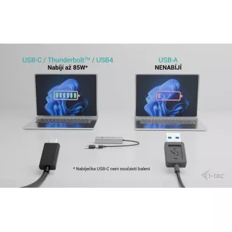 i-tec Universal Charging Metal HUB 2x USB-C + 2x USB-A Port, PD 85W