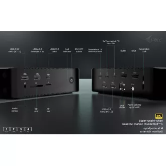 i-tec Thunderbolt 5 Quattro Display Docking Station, Power Delivery 140W i-tec Thunderbolt 5 Quattro Display Docking Station, Power Delivery 140W
