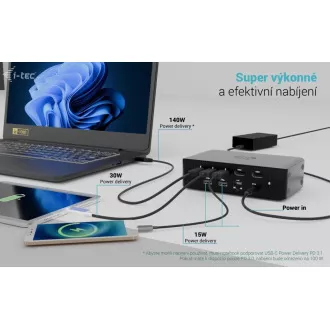 i-tec Thunderbolt 5 Quattro Display Docking Station, Power Delivery 140W i-tec Thunderbolt 5 Quattro Display Docking Station, Power Delivery 140W