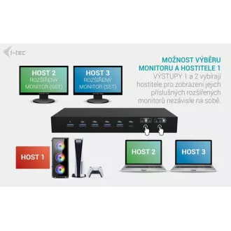 i-tec USB-C KVM Docking station for 3 Hosts, Dual Display, Power Delivery 1x 92W/2x 65W i-tec USB-C KVM Docking station for 3 Hosts, Dual Display, Power Delivery 1x 92W/2x 65W