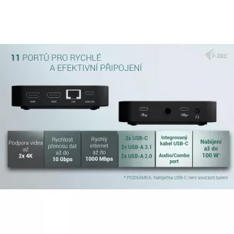 i-tec USB-C Dual HDMI Docking Station, Power Delivery 100W i-tec USB-C Dual HDMI Docking Station, Power Delivery 100W