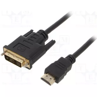 GEMBIRD Kabel HDMI - DVI 3m (M/M, DVI-D, Single Link, zlacené kontakty, stíněný) GEMBIRD Kabel HDMI - DVI 3m (M/M, DVI-D, Single Link, zlacené kontakty, stíněný)