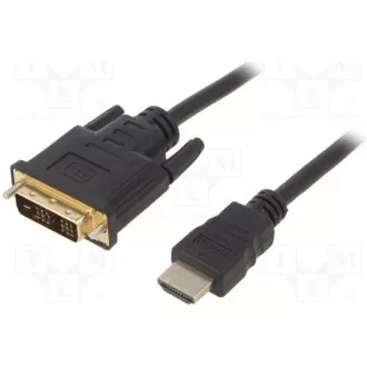 GEMBIRD Kabel HDMI - DVI 4, 5m (M/M, DVI-D, Single Link, zlacené kontakty, stíněný) GEMBIRD Kabel HDMI - DVI 4, 5m (M/M, DVI-D, Single Link, zlacené kontakty, stíněný)