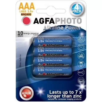 AgfaPhoto Power alkalická baterie LR03/AAA, blistr 4ks