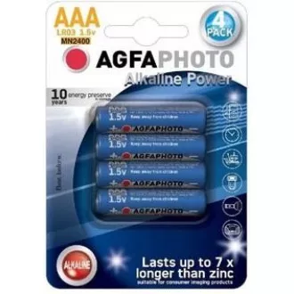 AgfaPhoto Power alkalická baterie LR03/AAA, blistr 4ks