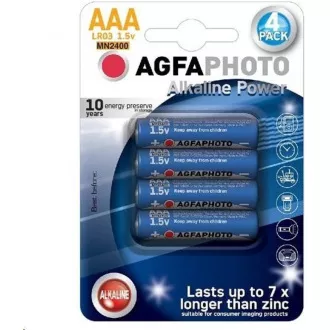 AgfaPhoto Power alkalická baterie LR03/AAA, blistr 4ks