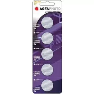 AgfaPhoto knoflíková lithiová baterie CR2450, blistr 5ks AgfaPhoto knoflíková lithiová baterie CR2450, blistr 5ks