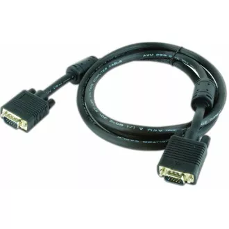 GEMBIRD Kabel VGA propojovací 1, 8m, černý (HD15M/M, dvojité stínění, feritová jádra)