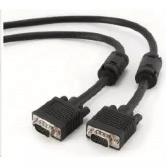 GEMBIRD Kabel VGA propojovací 1, 8m, černý (HD15M/M, dvojité stínění, feritová jádra)