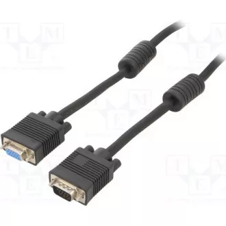 GEMBIRD Kabel VGA prodlužovací 1, 8m, černý (HD15M/F, dvojité stínění, feritová jádra) GEMBIRD Kabel VGA prodlužovací 1, 8m, černý (HD15M/F, dvojité stínění, feritová jádra)