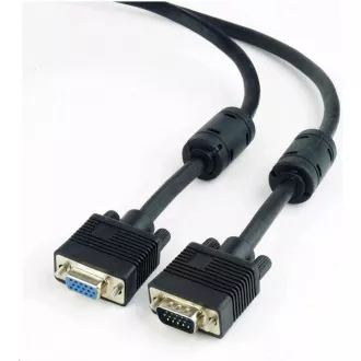 GEMBIRD Kabel VGA prodlužovací 1, 8m, černý (HD15M/F, dvojité stínění, feritová jádra) GEMBIRD Kabel VGA prodlužovací 1, 8m, černý (HD15M/F, dvojité stínění, feritová jádra)