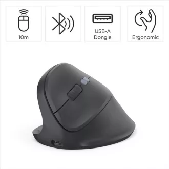 Hama vertikální ergonomická bezdrátová myš EWM-600L, pro leváky, nabíjecí, Multi Device Hama vertikální ergonomická bezdrátová myš EWM-600L, pro leváky, nabíjecí, Multi Device
