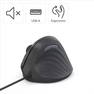 Hama vertikální ergonomická kabelová myš ECM-500R, pro praváky, černá