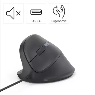 Hama vertikální ergonomická kabelová myš ECM-500L, pro leváky, černá Hama vertikální ergonomická kabelová myš ECM-500L, pro leváky, černá