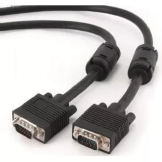GEMBIRD Kabel VGA propojovací 5m, černý (HD15M/M, dvojité stínění, feritová jádra)