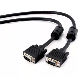 GEMBIRD Kabel VGA propojovací 5m, černý (HD15M/M, dvojité stínění, feritová jádra)