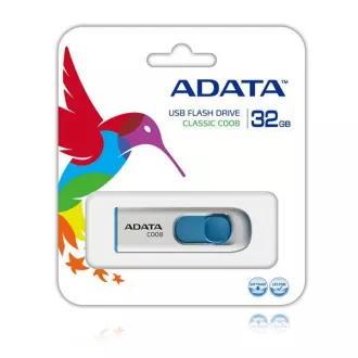 ADATA Flash Disk 32GB C008, USB 2.0 Classic, bílá ADATA Flash Disk 32GB C008, USB 2.0 Classic, bílá