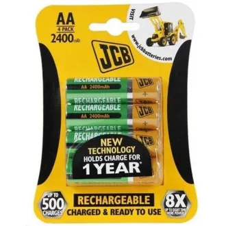JCB RTU NiMH AA/R06, min.2400mAh, přednabitá, blistr 4 ks