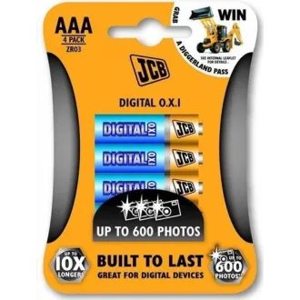 JCB OXI DIGITAL alkalická baterie LR03, blistr 4 ks JCB OXI DIGITAL alkalická baterie LR03, blistr 4 ks
