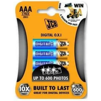 JCB OXI DIGITAL alkalická baterie LR03, blistr 4 ks JCB OXI DIGITAL alkalická baterie LR03, blistr 4 ks