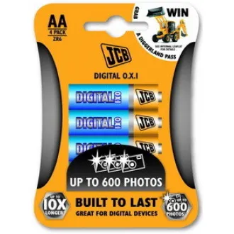 JCB OXI DIGITAL alkalická baterie LR06, blistr 4 ks JCB OXI DIGITAL alkalická baterie LR06, blistr 4 ks