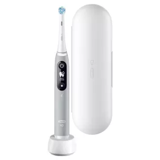 Oral-B iO Series 6 Grey Opal elektrický zubní kartáček, magnetický, 5 režimů, tlakový senzor, AI, pouzdro Oral-B iO Series 6 Grey Opal elektrický zubní kartáček, magnetický, 5 režimů, tlakový senzor, AI, pouzdro