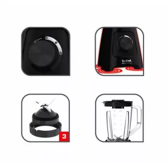 Tefal BL420838 Blendforce 2 stolní mixér, 600 W, 2 rychlosti, pulzní funkce, drcení ledu, Smart Lock, černý Tefal BL420838 Blendforce 2 stolní mixér, 600 W, 2 rychlosti, pulzní funkce, drcení ledu, Smart Lock, černý