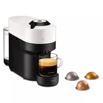 Krups Nespresso XN920110 Vertuo Pop kapslový kávovar, 1500 W, Wi-Fi. Bluetooth, 4 velikosti kávy, bílý