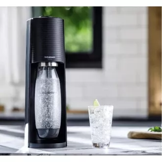 SodaStream Terra Black výrobník sody, mechanický, 2x 1l láhev SodaStream Fuse, bombička s CO2, černý
