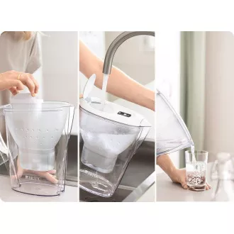 Brita Marella Cool white + 6 Maxtra Pro All-In-1 filtrační konvice, 2, 4 l, indikátor výměny filtru, 6x filtrační patrona