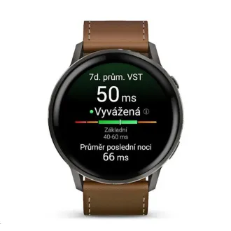 Garmin Venu 4 (45 mm) Slate / Černý silikonový řemínek a Hnědý kožený řemínek, EU Garmin Venu 4 (45 mm) Slate / Černý silikonový řemínek a Hnědý kožený řemínek, EU