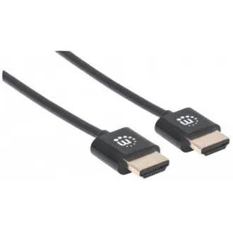 MANHATTAN Ultra-thin High Speed HDMI Cable with Ethernet, HEC, ARC, 3D, 4K, HDMI Male to Male, Shielded, Black, 0, 5m MANHATTAN Ultra-thin High Speed HDMI Cable with Ethernet, HEC, ARC, 3D, 4K, HDMI Male to Male, Shielded, Black, 0, 5m