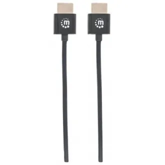 MANHATTAN Ultra-thin High Speed HDMI Cable with Ethernet, HEC, ARC, 3D, 4K, HDMI Male to Male, Shielded, Black, 0, 5m MANHATTAN Ultra-thin High Speed HDMI Cable with Ethernet, HEC, ARC, 3D, 4K, HDMI Male to Male, Shielded, Black, 0, 5m