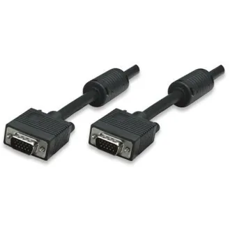 MANHATTAN kabel SVGA k monitoru s feritovými jádry, HD15 Male / HD15 Male, 1.8m, Black MANHATTAN kabel SVGA k monitoru s feritovými jádry, HD15 Male / HD15 Male, 1.8m, Black