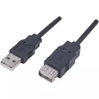 MANHATTAN Kabel USB 2.0 prodlužovací A Male / A Female 1, 8m černý
