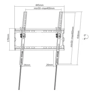 MANHATTAN Nástěnný držák TV (32"-70"/max 45kg), natáčecí, low-profile