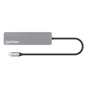 MANHATTAN Dokovací stanice USB-C 7v1, 1xHDMI, 2xUSB-C, 2xUSB, čtečka SD karet, šedá