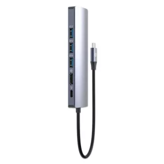 MANHATTAN Dokovací stanice USB-C 6v1, 1xHDMI, 1xUSB-C, 3xUSB, 1xRJ45, šedá MANHATTAN Dokovací stanice USB-C 6v1, 1xHDMI, 1xUSB-C, 3xUSB, 1xRJ45, šedá