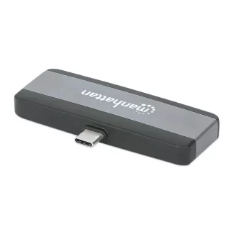 MANHATTAN Dokovací stanice USB-C 4v1, 1xHDMI, 1xUSB-C, 1xUSB, 1x3.5mm, šedá