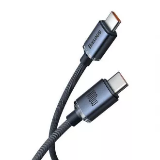 Baseus Crystal Shine Series nabíjecí / datový kabel USB-C / USB-C 100W 1, 2m, černá