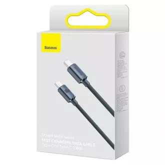 Baseus Crystal Shine Series nabíjecí / datový kabel USB-C / USB-C 100W 1, 2m, černá