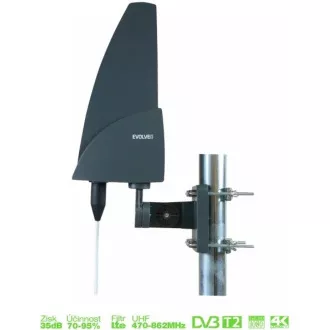 EVOLVEO Shark, aktivní venkovní anténa DAB+/DVB-T2, filtr LTE, 4G, 5G EVOLVEO Shark, aktivní venkovní anténa DAB+/DVB-T2, filtr LTE, 4G, 5G