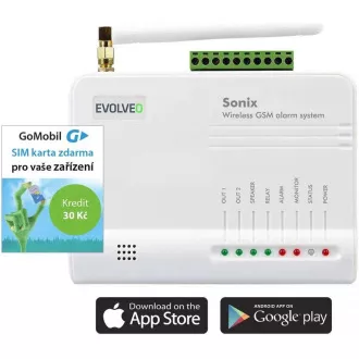 EVOLVEO Sonix - bezdrátový GSM alarm (4 ks dálk. ovl., PIR čidlo pohybu, čidlo na dveře/okno, externí repro, Android/iPhone EVOLVEO Sonix - bezdrátový GSM alarm (4 ks dálk. ovl., PIR čidlo pohybu, čidlo na dveře/okno, externí repro, Android/iPhone