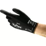 Povrstvené rukavice ANSELL HYFLEX 48-101, černé, vel. 07