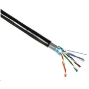 FTP kabel LYNX Cat5E, drát, dvojitý venkovní PE+PVC, černý, 305m cívka