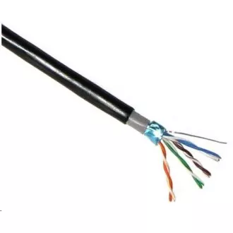 FTP kabel LYNX Cat5E, drát, dvojitý venkovní PE+PVC, černý, 305m cívka FTP kabel LYNX Cat5E, drát, dvojitý venkovní PE+PVC, černý, 305m cívka
