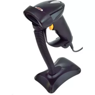 Virtuos CCD čtečka HT-310A s dlouhým dosahem, USB (klávesnice/RS232), stojánek, černá