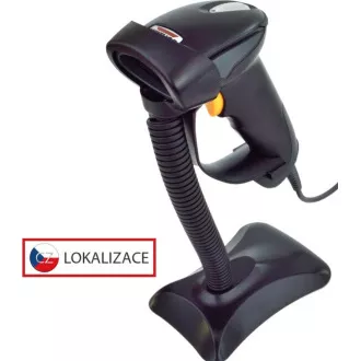 Virtuos CCD čtečka HT-310A s dlouhým dosahem, USB (klávesnice/RS232), stojánek, černá
