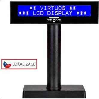 Virtuos LCD zákaznický displej Virtuos FL-2026MB 2x20, USB, černý - Použité