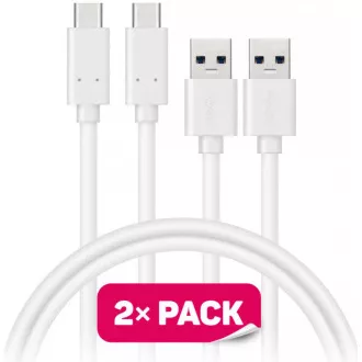 CONNECT IT Wirez USB-C (Type C) -> USB-A, USB 3.1 Gen 1, bílý, 1 m (2 ks v balení) CONNECT IT Wirez USB-C (Type C) -> USB-A, USB 3.1 Gen 1, bílý, 1 m (2 ks v balení)